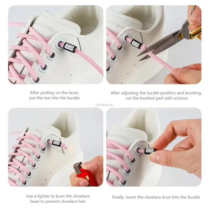 2025 nouveaux lacets de chaussures sans cravate lacets élastiques baskets lacets ronds sans attaches