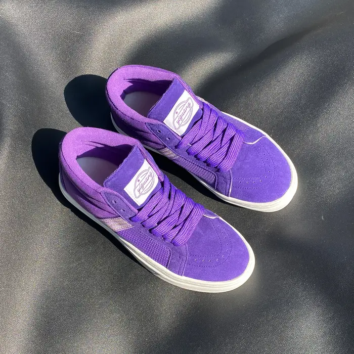 Baskets mi-hautes violettes automne-hiver pour le quotidien
