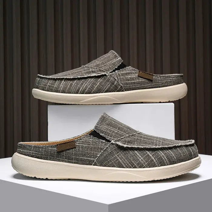 Hommes toile chaussures été 2025 nouveau léger respirant doux sans lacet
