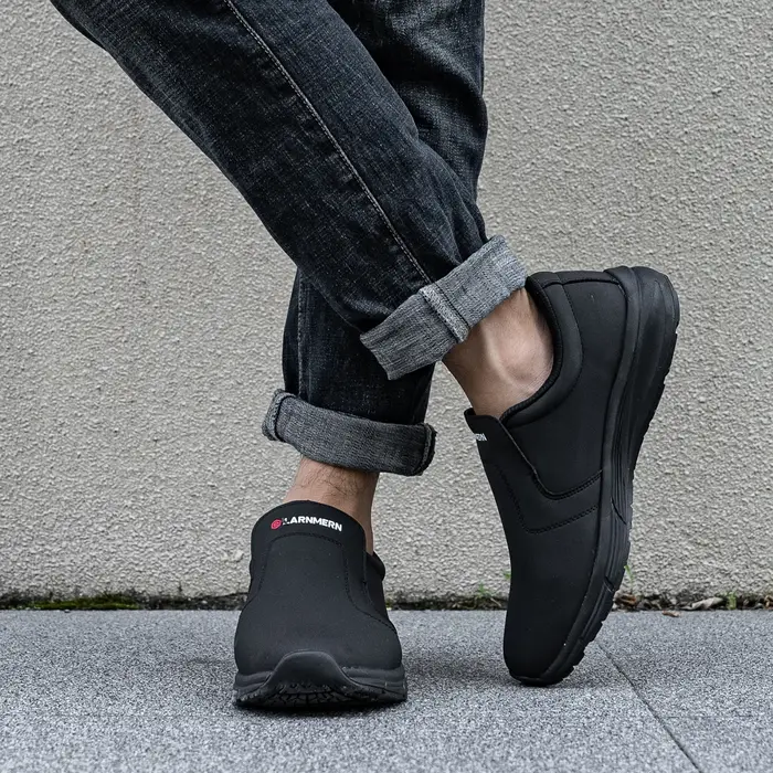 LARNMERN chaussures de Chef pour hommes résistant cuisine cuisinier imperméable antidérapant chaussu