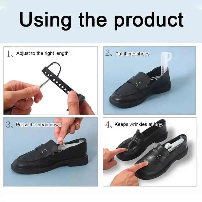 Embauchoir en plastique réglable et portable pour chaussures en cuir homme et femme