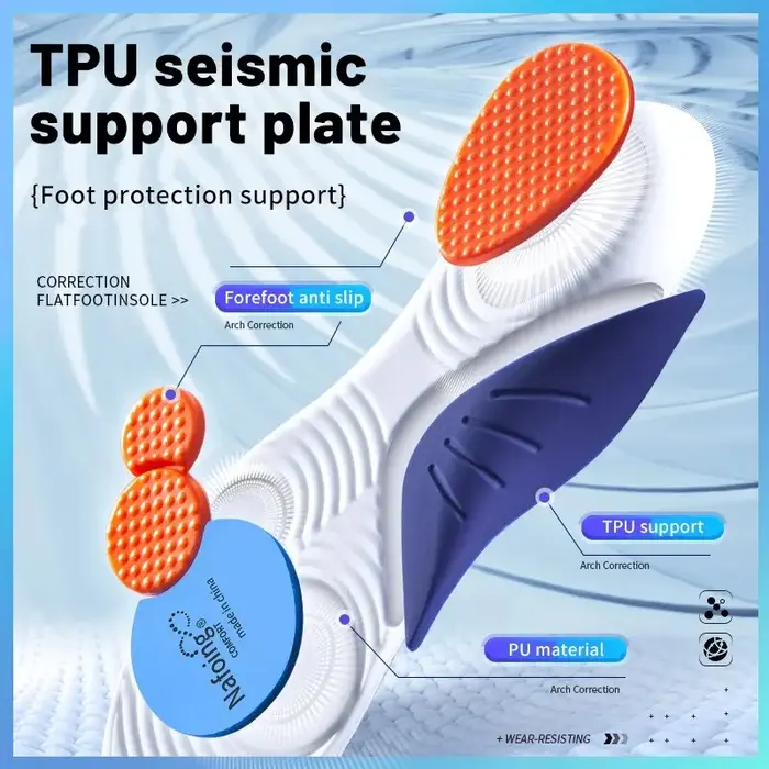 Semelles intérieures de Sport pour chaussures, Absorption des chocs, déodorant, coussin respirant, semelles de course pour pieds, hommes et femmes, semelles orthopédiques