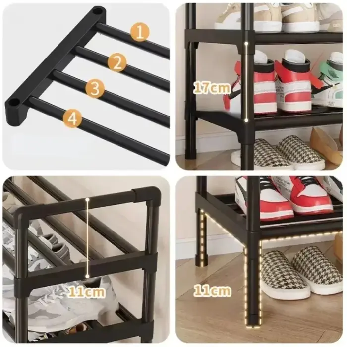 Étagère à chaussures multi-niveaux empilable