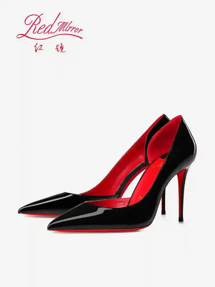 Escarpins élégants ajourés pour femmes 2026 – Marque de luxe, noirs à bout pointu, semelles rouges b
