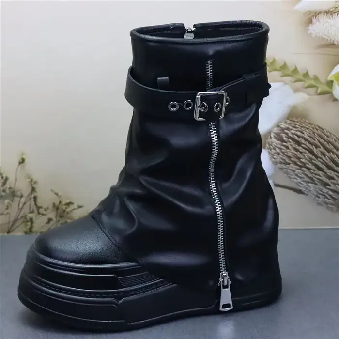 Bottes hautes à talon caché de 12cm pour femmes