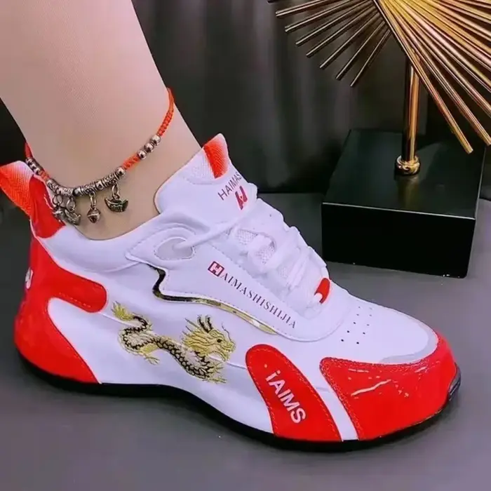 Baskets de Styliste en Cuir pour Femme, Chaussures de dehors Légères et Respirantes, Imperméables et