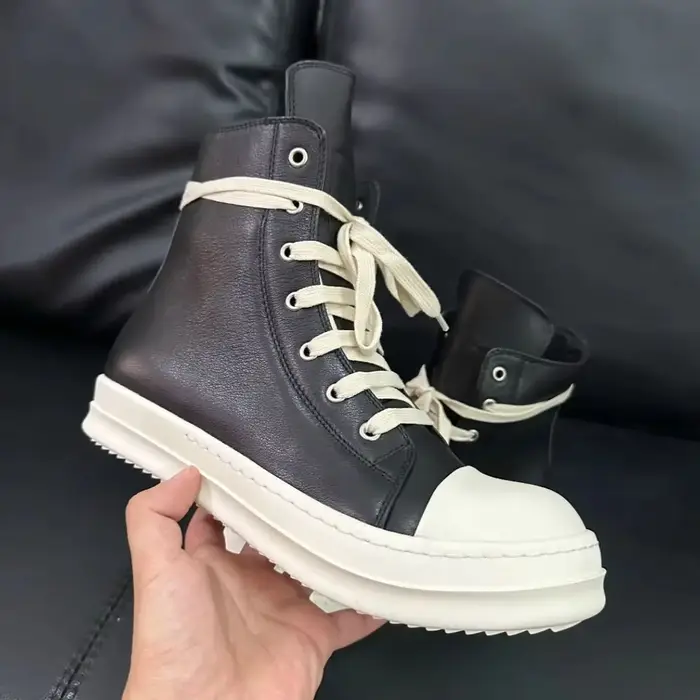 R-o génieux cuir noir haut chaussure de luxe qualité hommes bottes fermeture éclair femmes Sneaker chaussures décontractées Design classique bottine