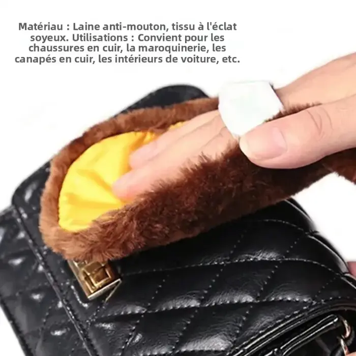Gant de polissage de chaussures en cuir multifonctionnel, 1 pièce, chiffon de nettoyage de chaussures en peluche douce Portable, tissu brillant à main