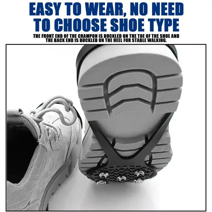 1 paire de crampons antidérapants à 5 pointes pour chaussures de marche