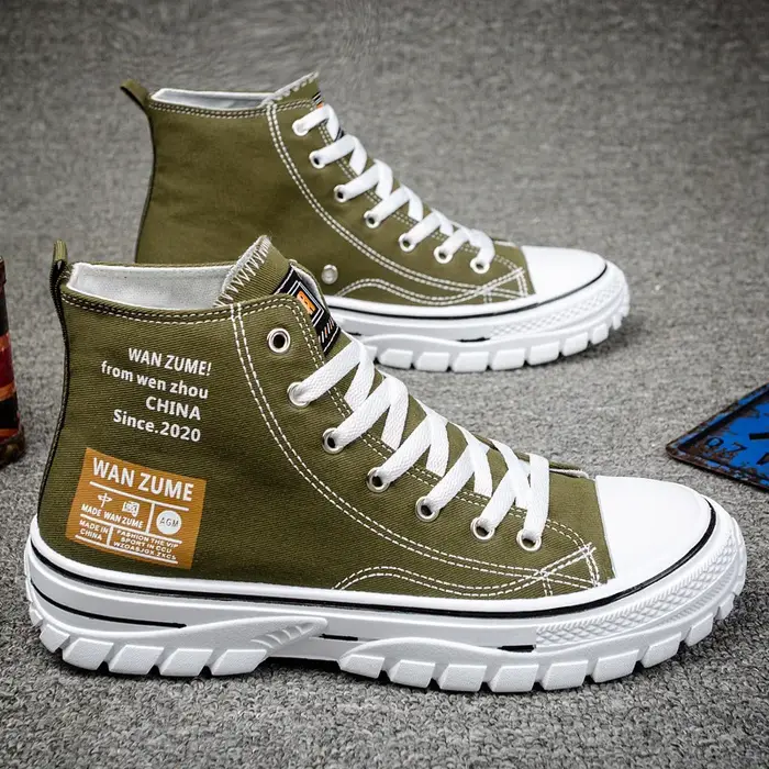 Chaussures montantes en toile pour hommes