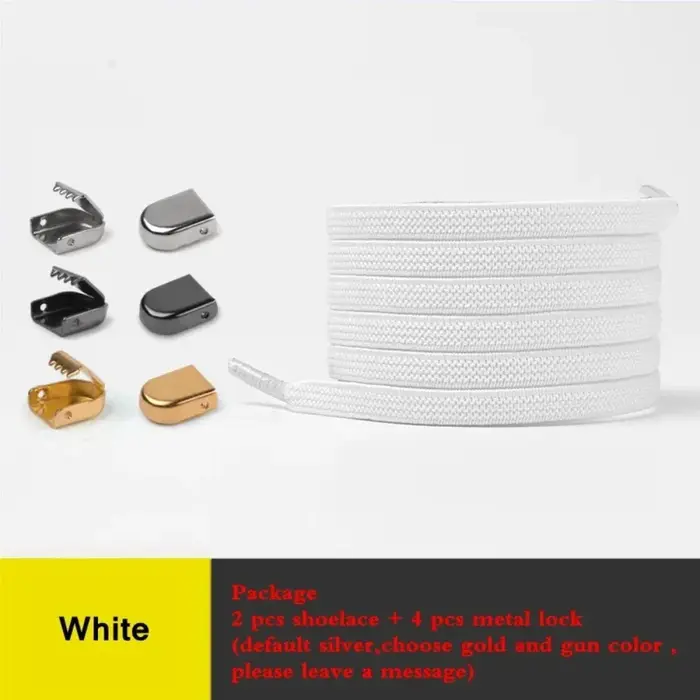 1 paire de lacets élastiques sans nœuds pour baskets de loisirs en extérieur, lacets plats rapides e