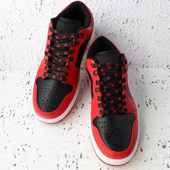 Lacets Lumineux pour Baskets, Accessoires de Chaussures, Noir et Rouge, Mode, Qualité, Plats, 120 cm