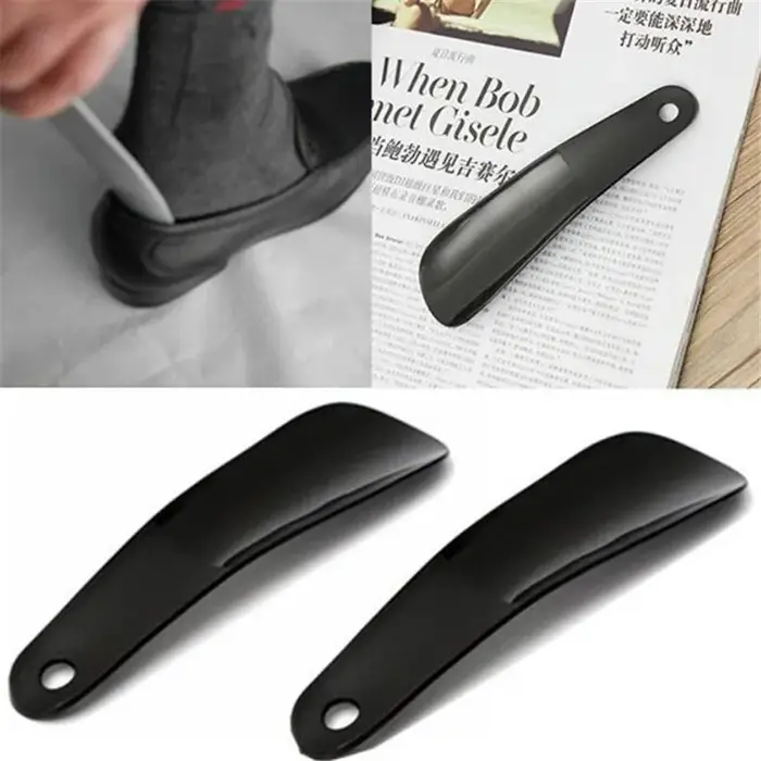 1 pièces 4 pièces 16cm cornes de chaussures professionnel noir en plastique corne de chaussure cuillère forme chausse-pied lève-chaussures Flexible robuste Slip