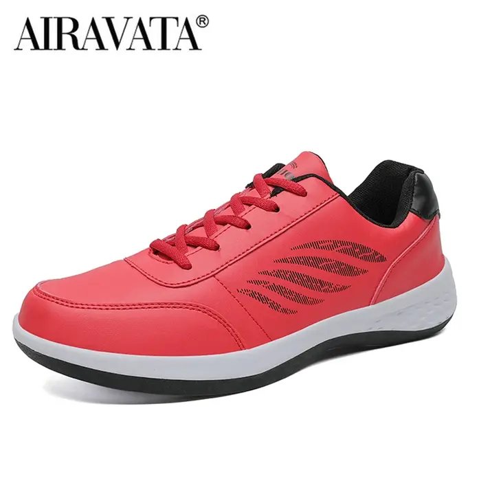 Chaussures de marche pour hommes, baskets décontractées à la mode, antidérapantes, en cuir PU