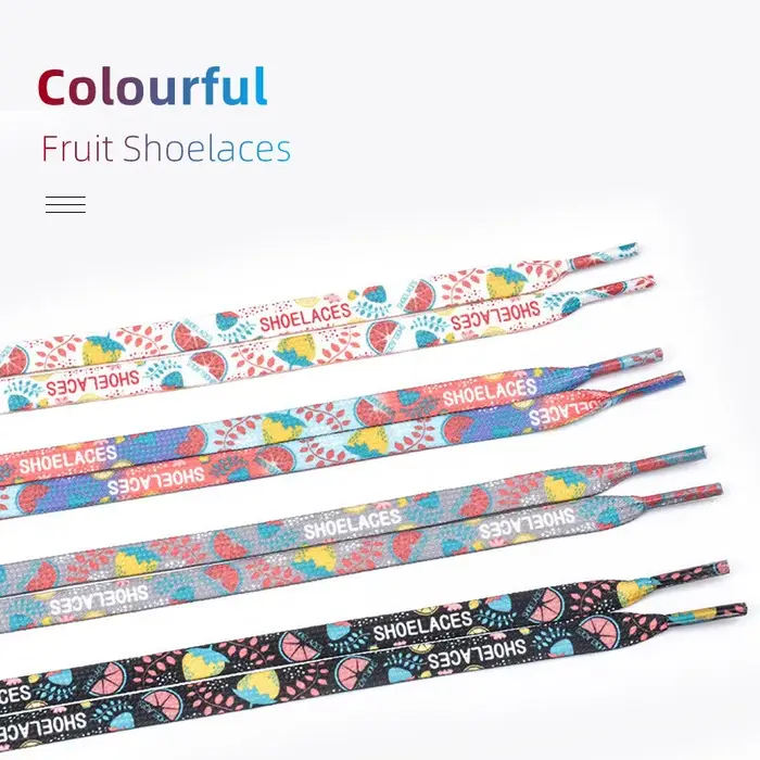 Lacets Lumineux de Fruits Plats pour Baskets, Cordons Lumineux Décontractés en Toile, Cordes de deho