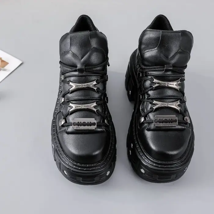 Nouveau Rock chaussures 2025 femmes noir papa