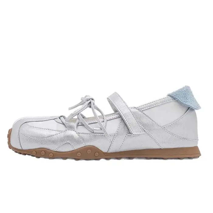 Baskets Mary Jane argentées Style Ballet Punk pour femmes