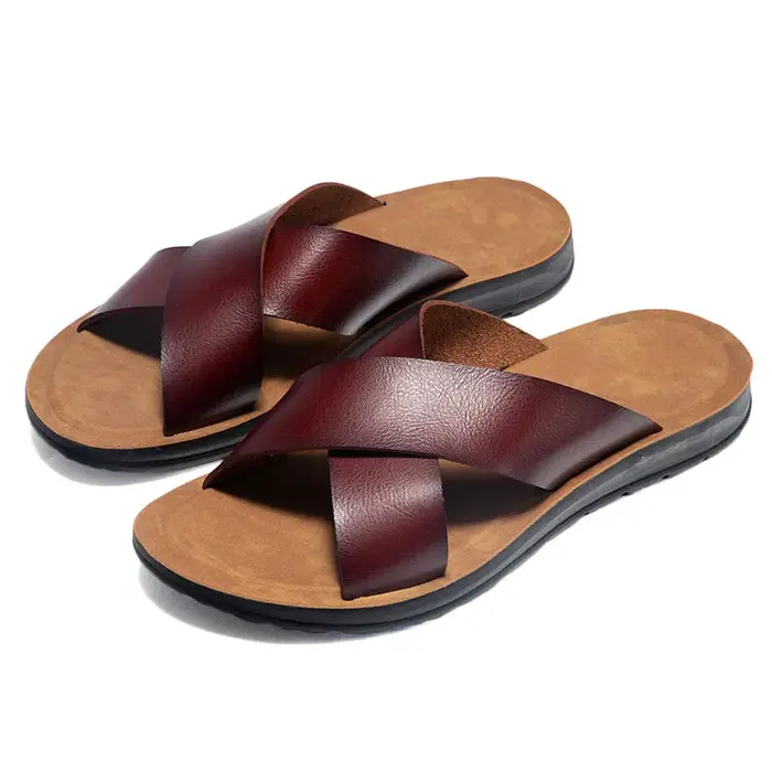 Chaussons en cuir PU italien pour hommes