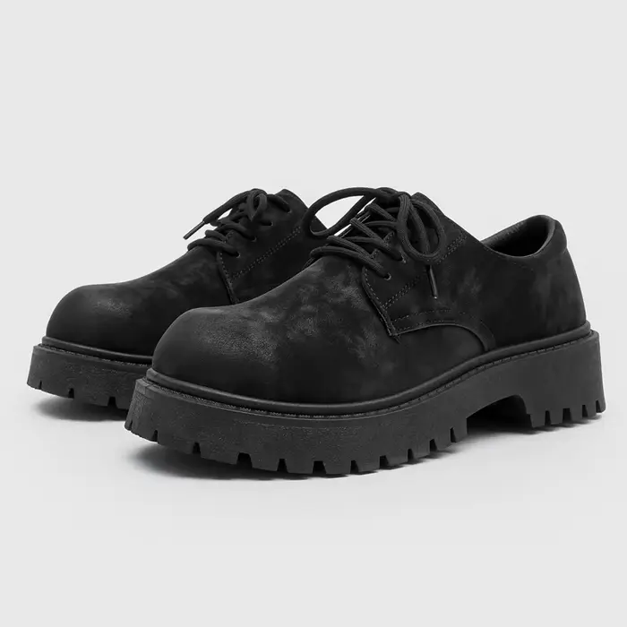 Chaussures Derby montantes à plateforme rétro de style anglais pour hommes
