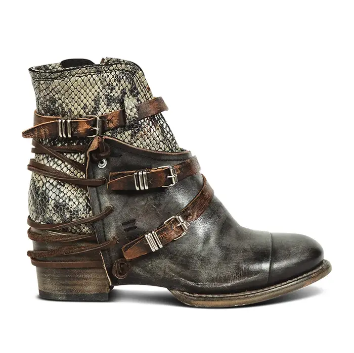 Bottes western vintage en cuir véritable pour hommes et femmes