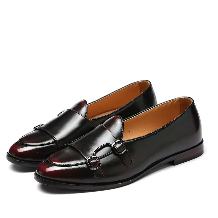 Homme chaussures en cuir mocassins designer mode Slip-on Original décontracté confortable Double monkstrap robe chaussure