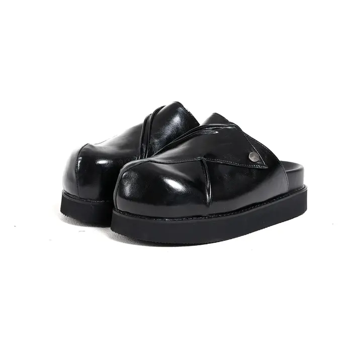 Chaussures Birken faites à la main au design rétro pour hommes, pantoufles en cuir de vache avec cou