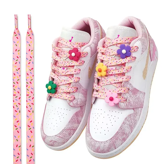 Af1 lacets de crème glacée pour baskets Mandarin canard poudre vert lacets coulant lacet coloré fleu