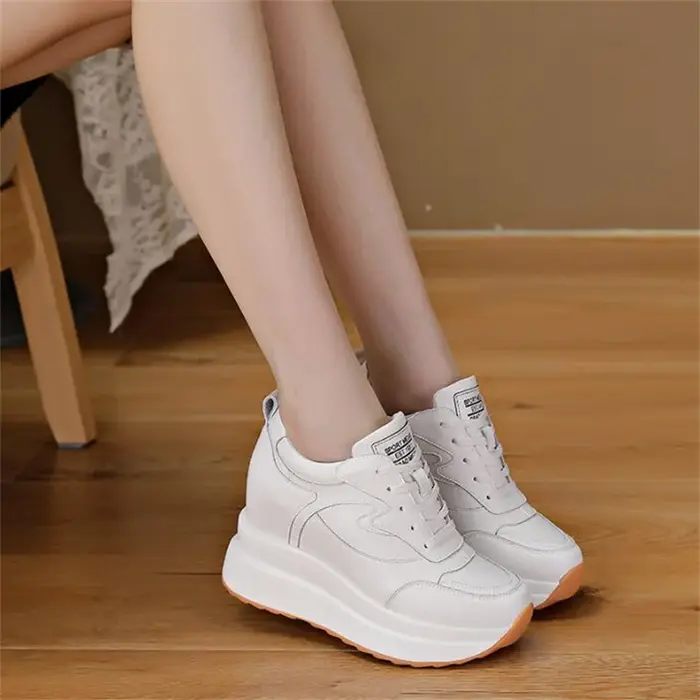 10CM talons chaussures à semelles compensées respirant hauteur augmentée Sneaker femme femmes plate-forme formateurs en cuir véritable automne hiver baskets