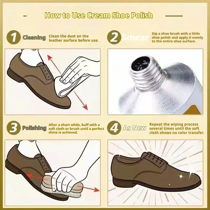 Crème d'entretien et d'embellissement pour chaussures en cuir, 30g – Entretien et éclaircissement pour chaussures, vestes, sacs, ceintures, meubles et articles en cuir