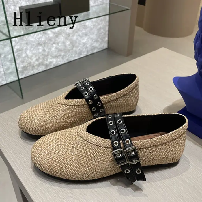 Liyke mode chaussures de pêcheur tissage boucle plat rétro Espadrilles gladiateur chaussure respirant Mary Jane casual femmes mocassins