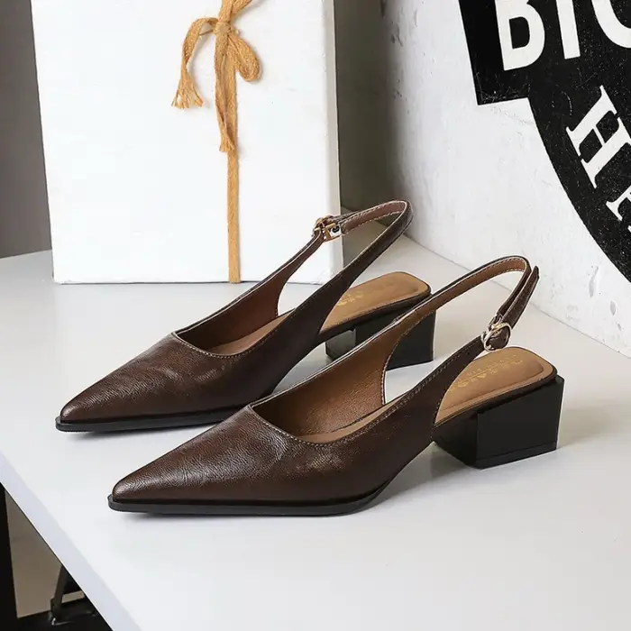 Chaussures pour femmes simples et haut de gamme avec talons épais