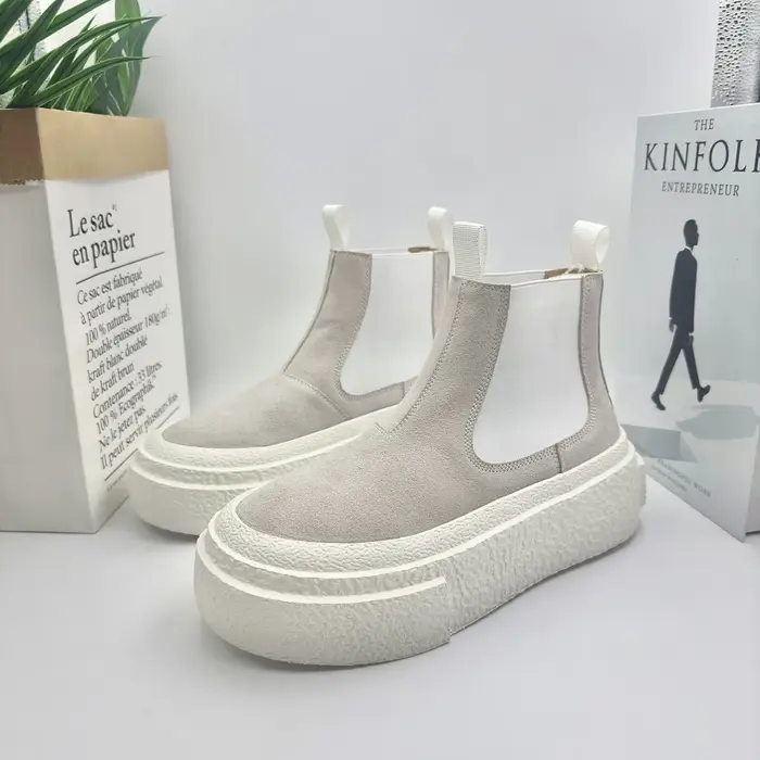 Encounaker-Chaussures de dehors à Plateforme Plate en Cuir NuSO k pour Homme