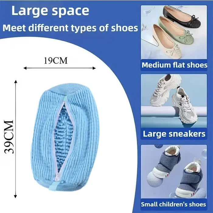 Sac de lavage et de séchage de chaussures lavable en Machine avec fibre douce – Protecteur de linge en polyester durable