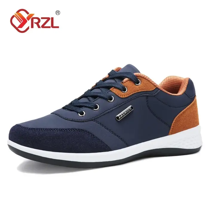 YRZL hommes chaussures printemps automne imperméable marche baskets loisirs mâle en cuir