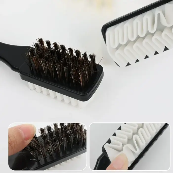 Brosse 2-en-1 pour daim et chaussures avec gomme
