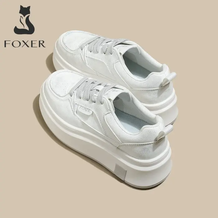 FOXER 2026 Printemps-Été – Baskets compensées pour femme à semelle épaisse