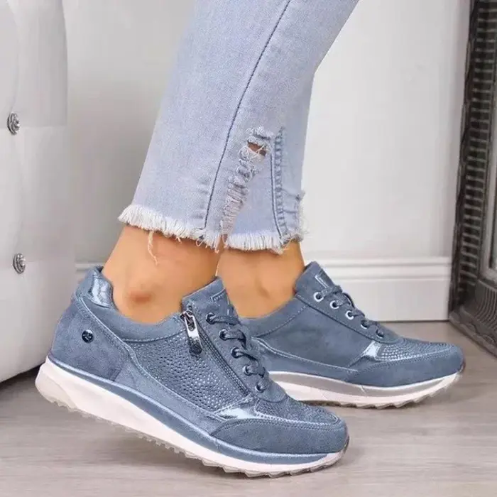 Nouvelles baskets compensées pour femmes chaussures vulcanisées légères