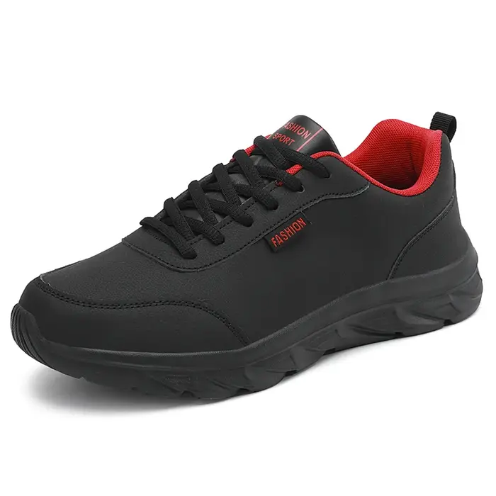 YRZL hommes chaussures de course baskets en cuir imperméables
