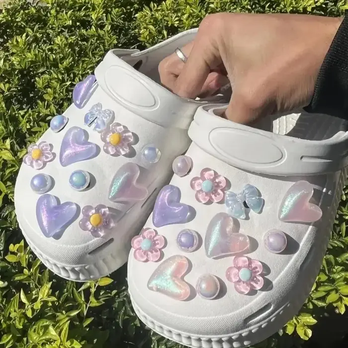 Nouveauté en promotion : Breloques pour chaussures à trous, style féminin, mignon et charmant, bijou