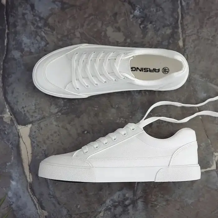 Chaussures en toile blanche unie pour hommes