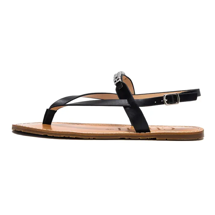 Sandales plates noires simples pour femmes, nouvelle collection Printemps/Été 2026