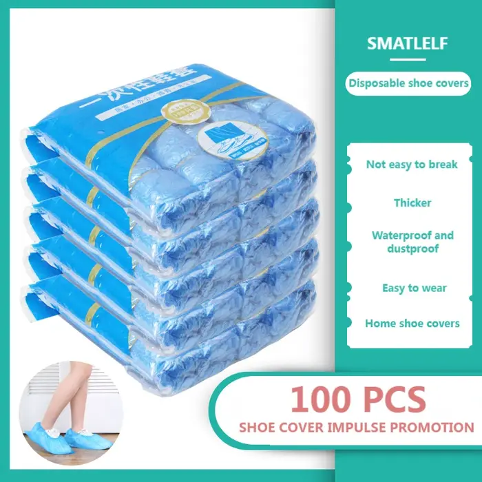 Couvre-bottes imperméables portables en plastique antidérapant, couvre-chaussures jetables, couvre-c