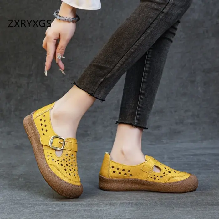 ZXRYXGS 2025 nouveau printemps été chaussures en cuir véritable