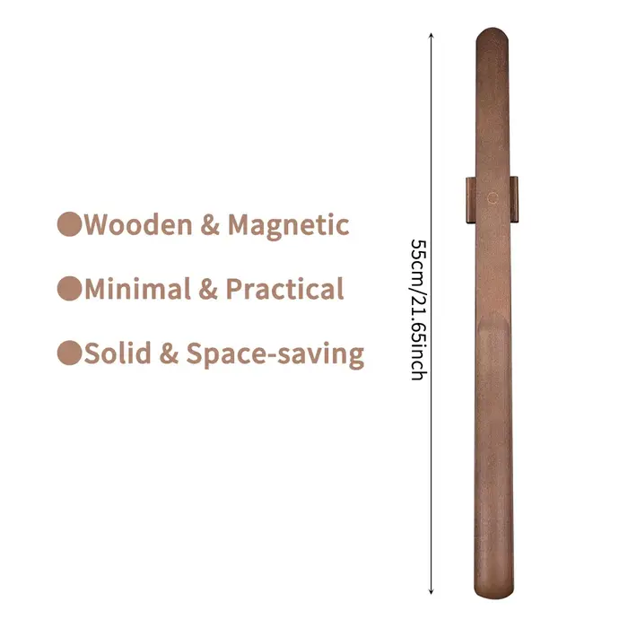Klaxon à chaussures à manche long en bois de hêtre de qualité supérieure de 55 cm – Base magnétique