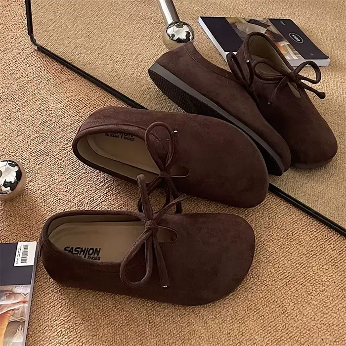 Mocassins pour femmes, nouvelle mode printemps automne, Vintage, nœud papillon, chaussures plates d'