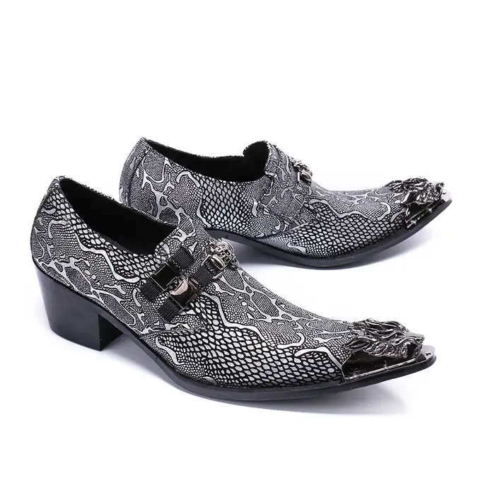 Christina Bella – chaussures en cuir véritable pour hommes, Style italien, bout pointu, talons hauts