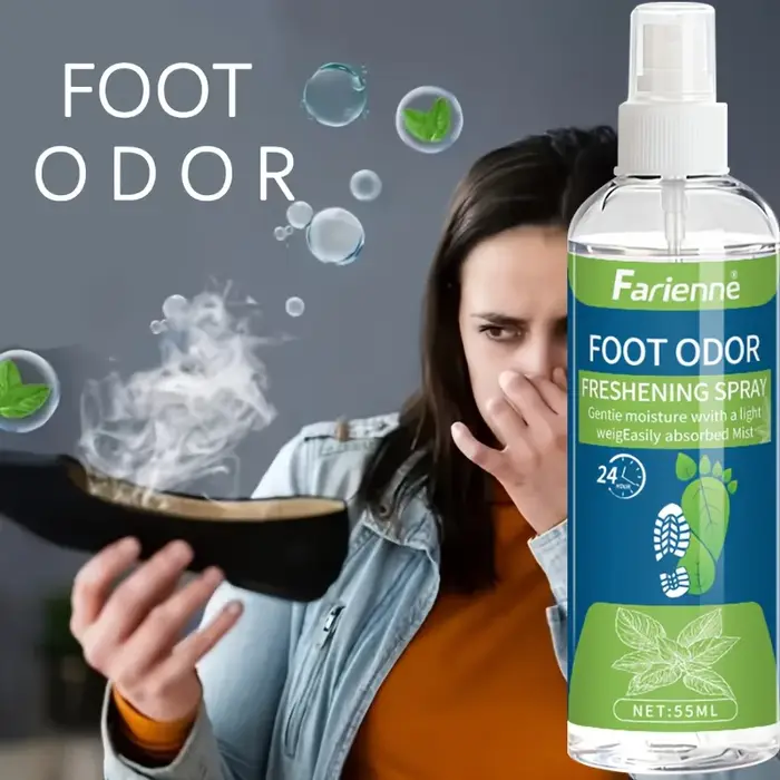 Spray Désodorisant pour Chaussures 55ml Parfum Citron Anti-Odeur Pieds Désodorisant Antibactérien Ra