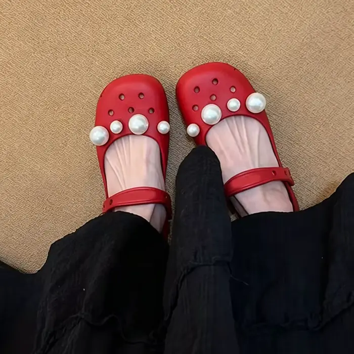 Accessoires de luxe pour sabots de ballet perlés