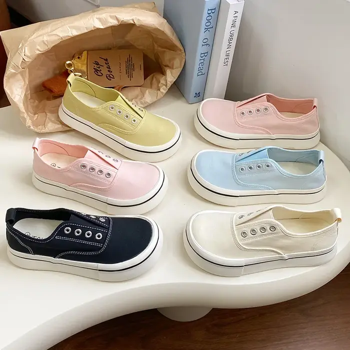 Nouvelles Chaussures Montantes en Toile Mary Jane pour Femme 2026 avec Bride à Boucle – Baskets Vulcanisées
