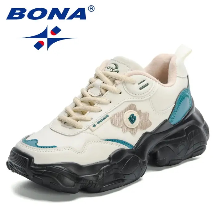 BONA-Baskets d'extérieur légères et respirantes pour femme, chaussures de marche à plateforme, anti 